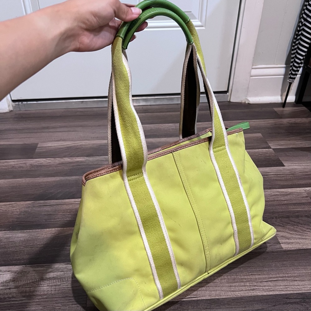Coach Vintage Y2K Hampton Weekend Lime Green Chartreuse Nylon Shoulder Handbag - Picture 4 of 10